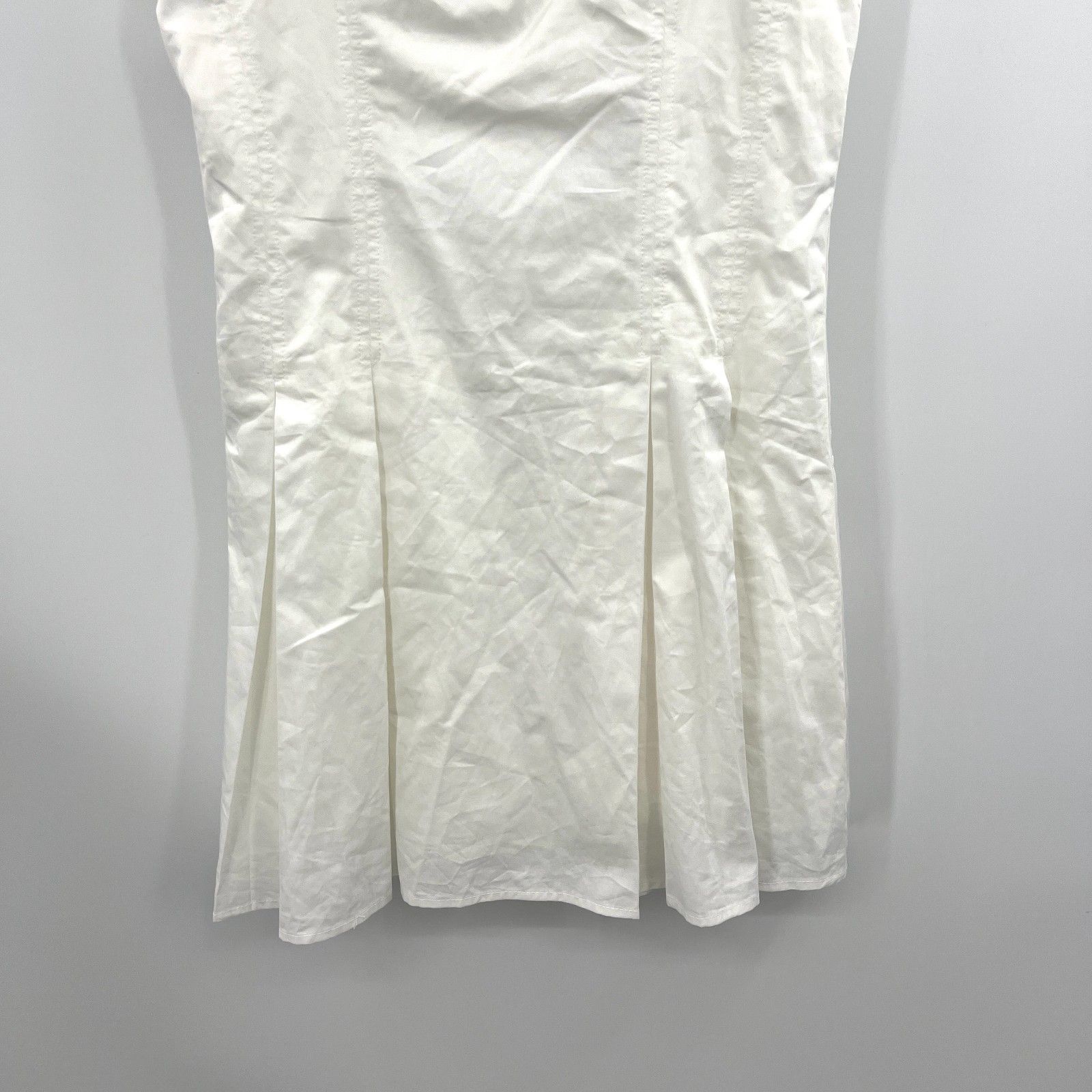 Pants Store White Mini Dress Small Pleated Adjustable Straps Fit Flare New Sz S — image 5 of 5